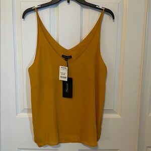 SHINESTAR Mustard V-Neck Camisole Top NWT Women's Large